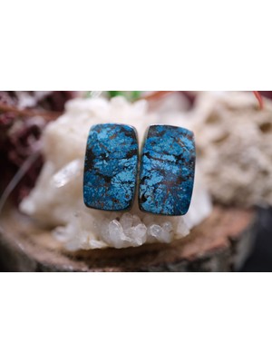 Aries 17.95CT 17.3X10.5MM Natural Octagon Azurite Pair