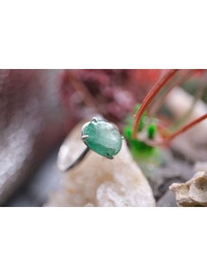 Aries 2.16CT 10.3x7.6mm Oval Natural  Zümrüt 925 Ayar Gümüş Yüzük