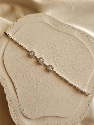 Xuping Silver 3'lü Tektaş Model Bileklik