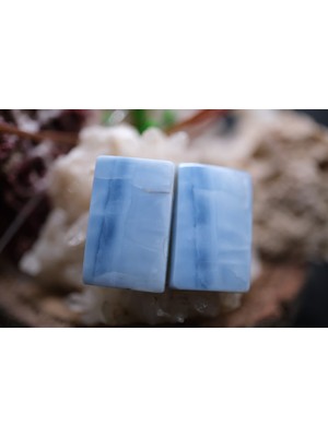 Aries 17.40CT 19.3X12.4MM Natural Blue Opal Pair