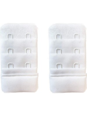 FRY 2 Adet Agraf Sütyen Uzatma Kopçası 3 Sıra / 2 Kanca Beyaz