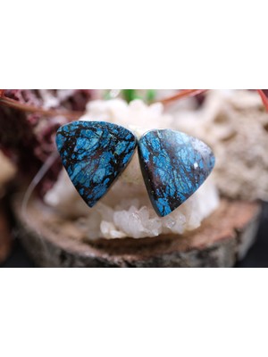 Aries 24.10CT 18.6X17.5MM Natural  Azurite Pair