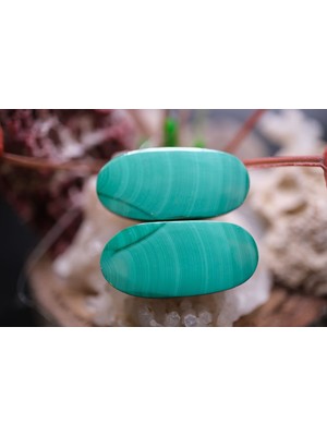 Aries 35.00CT 26.1X12.5MM Oval  Natural Malachite Pair