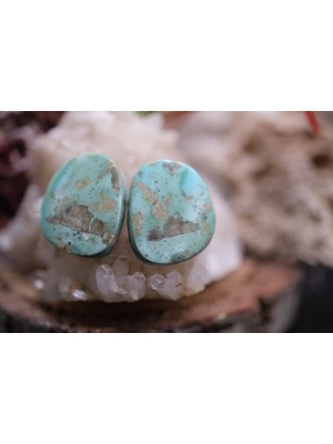 Aries 9.10CT 15.5X13.2MM Natural Turquase Pair