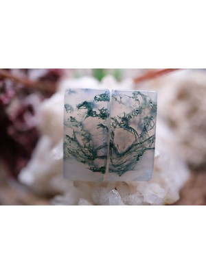 Aries 15.00CT 19.2x9.4mm Natural Moss Agate Pair