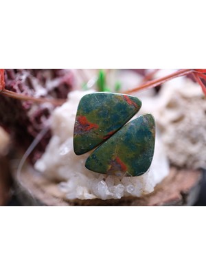 Aries 17.30CT 23.1X13.4MM Natural  Blood Stone Pair