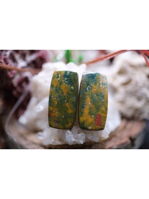 Aries 17.70CT 21.4X10.6MM Natural  Blood Stone Pair