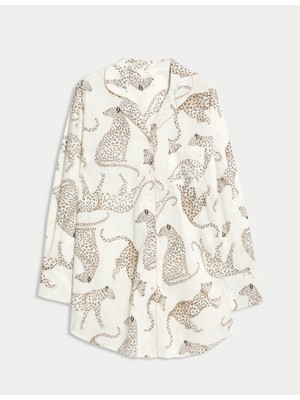 Marks & Spencer Cool Comfort Desenli Uzun Gecelik