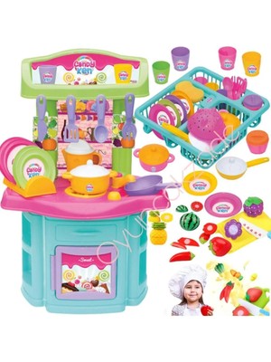 Oyuncakzade Oyuncak Şef Mutfak Aksesuarlı Bulasik Sepeti 12 Parça Kesilebilen Meyve Sebze Set