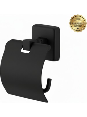 Premium Pirinç Doğa Kapaklı Kağıtlık Mat Siyah