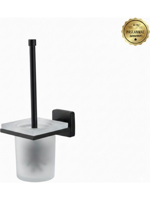 Premium Pirinç Doğa Montajlı Klozet Fırçası Mat Siyah