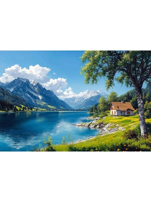 Mgi Design Ahşap Malzemeden Üretilmiş Manzara Dekoratif Kanvas Tablo 30 x 40 cm Dikdörtgen