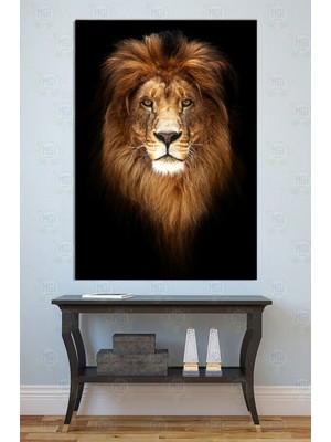 Mgi Design Güçlü Aslan Portresi Kanvas Tablo Duvar Dekoru Hayvan Figürü Salon Ofis Hediye