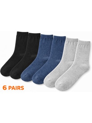 Esesto Sock 6'lı Mevsimlik Erkek Çorabı (2 Siyah-2 Gri-2 Kot Mavisi )