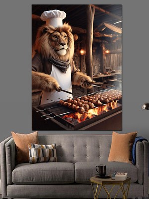 Mgi Design Aslan Usta Şiş Kebapçı Dekoratif Kanvas - Mdf Ahşap Tablo