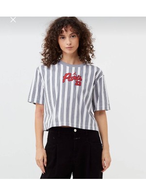 Nike Jordan Paris Saint-Germain x Jordan Stripe Bol Kalıp Beyaz Kadın T-Shirt DM4998-100