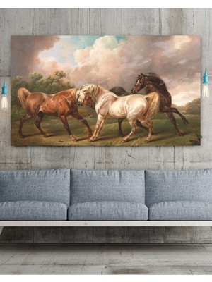 Mgi Design Asil Atlar Sanatsal Dekoratif Kanvas Tablo (8 Farklı Ölçü)