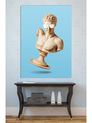 Mgi Design Pop Art Gözlüklü Klasik Heykel Kanvas Tablo Rönesans Torso Modern Duvar Dekoru Ofis Salon