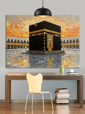 Mgi Design Mekke Kabe Manzarası Dekoratif Kanvas - Mdf Ahşap Tablo