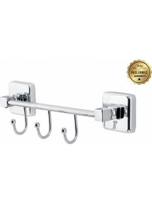 Premium Pirinç Doğa Kancalı Üçlü Askılık