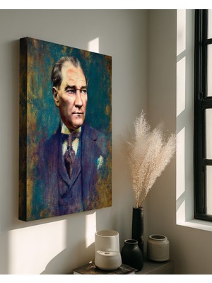 Mgi Design Atatürk Kanvas Tablo Siyah Beyaz Işyeri Ev