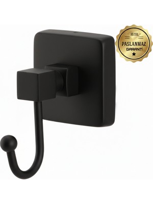 Premium Pirinç Doğa Tekli Askılık,bornozluk Mat Siyah