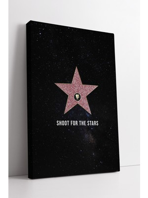 Mgi Design Yıldız Sembolü Shoot For The Stars Uzay Temalı Ilham Verici Modern Kanvas Tablo Dekoru