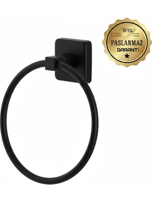 Premium Pirinç Doğa Yuvarlak Havluluk Mat Siyah