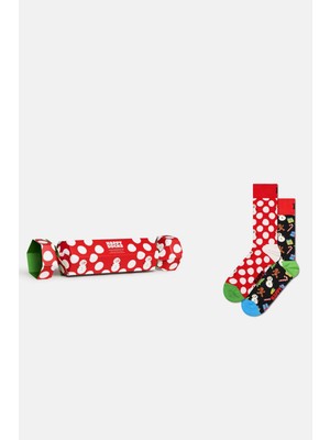 Happy Socks - Unısex Çok Renkli Kutlama Temalı Pamuklu 2’li Çorap Seti