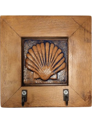 toprakanaart İsitiridye, Deniz Kabuğu Anahtarlık Duvar Panosu  Askılık Tablo 14,5×14,5×2,5 (cm)