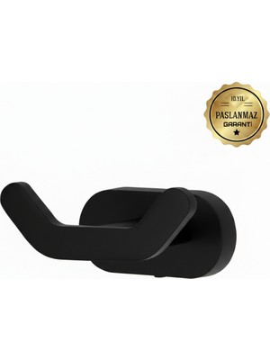 Premium Pirinç Doruk 2li Askılık Mat Siyah