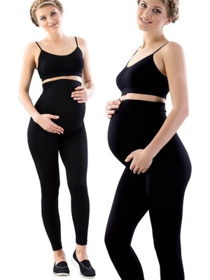 Intive Lingerie Kadın Siyah Dikişsiz Mikrofiber Soft Hamile Tayt 5400