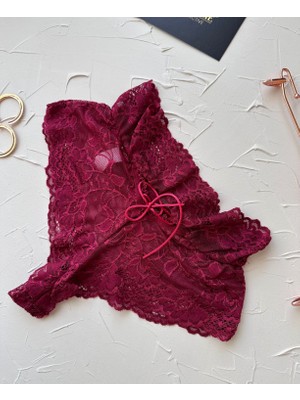 Intive Lingerie Intive Babe Dantelli Arkası Bağlama Detaylı Yüksek Bel Brazilian Tanga