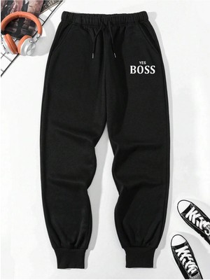 Adrift Letter Graphic Drawstring Waist Pants