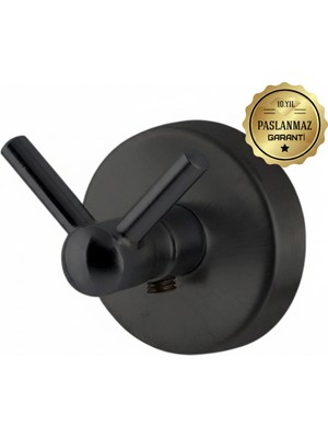 Premium Pirinç Karina 2li Bornozluk Mat Siyah