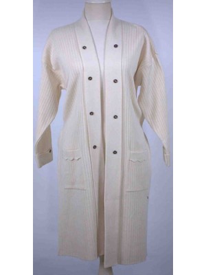 Bayan Triko Ceket Uzun