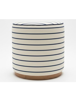 Go Concept Timy, Parlak Lacivert Cizgili  Kadife  Puf/yan Koltuk