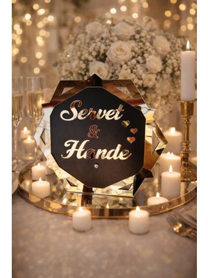Düğün Nişan Söz Kına Için Tasarlanmış Masa Isimliği Kişiye Özel No 100