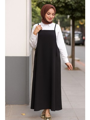 Intive Lingerie Kadın Siyah Basic Ayarlanabilir Askılı Jile Elbise