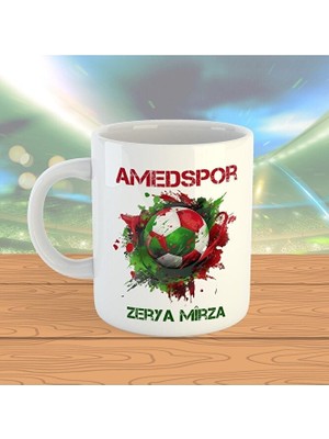 Mikasso Isme Özel Amedspor Taraftar Porselen Kupa - Amed Spor Kupası - Seramik / Porselen - Beyaz - 1