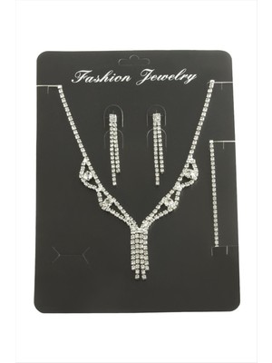 Linarx Sallantılı Taşlı Set Kolye