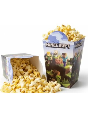 Minecraft Temalı Mısır Kutusu 8'li Popcorn Kutusu