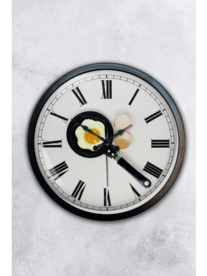 Kasva Concept Hediyelik 40 cm Siyah Metal Mutfak Duvar Saati