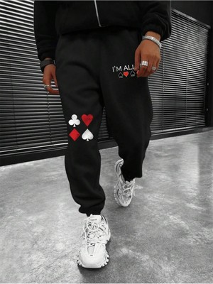 Adrift Legnd Playing Card Print Eşofman Altı