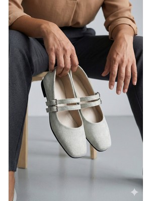 Nmoda Küt Burun Iki Tokalı Kadın Babet Rahat Günlük & Şık Ayakkabı