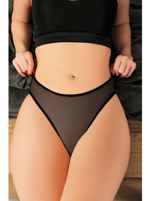 Beruflic Angel Siyah Dantelli Arkası Dekolteli Fantezi Külot