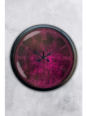 Kasva Concept Hediyelik 40 cm Siyah Metal Mor Duvar Saati