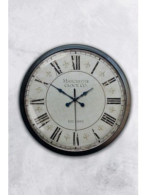 Kasva Concept Hediyelik 40 cm Siyah Metal Antika Duvar Saati