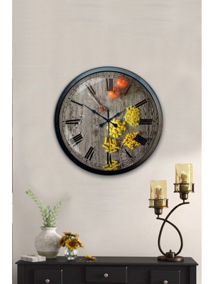 Kasva Concept Hediyelik 40 cm Siyah Metal Mutfak Duvar Saati