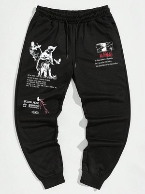 Adrift Street Life Guys Slogan Graphic Drawstring Waist Eşofman Altı